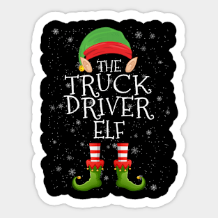 Truck Driver Elf Family Matching Christmas Group Funny Pajama Xmas Sticker